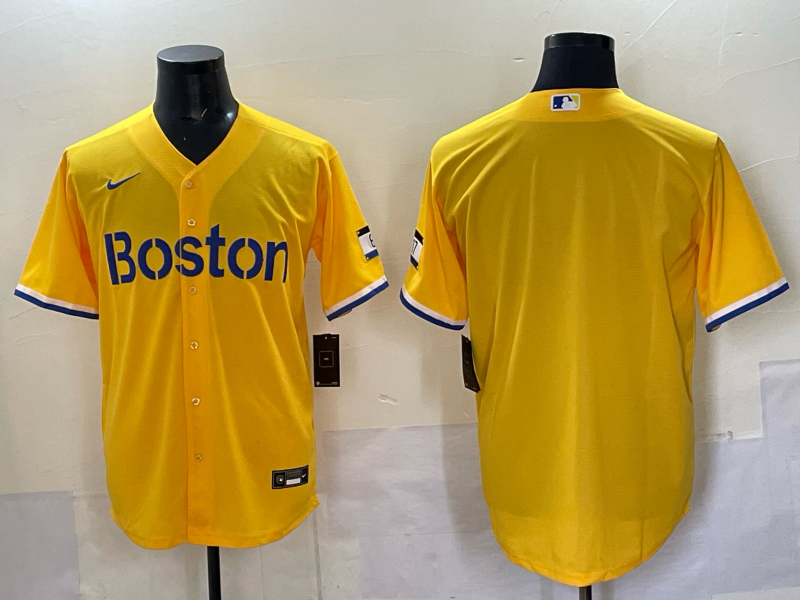 Men Boston Red Sox blank  yellow 2025 Nike MLB Jersey 05